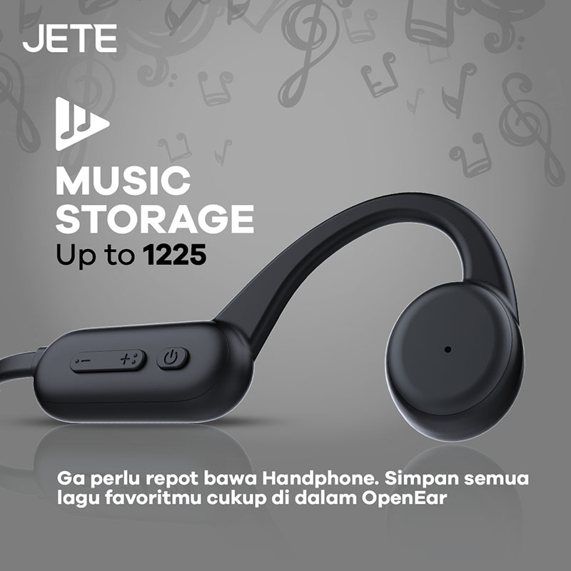 Handsfree Bluetooth JETE Open Ear 2 dengan music storage hingga 1225 lagu