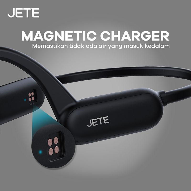 Handsfree Bluetooth JETE Open Ear 2 dengan magnetic charger