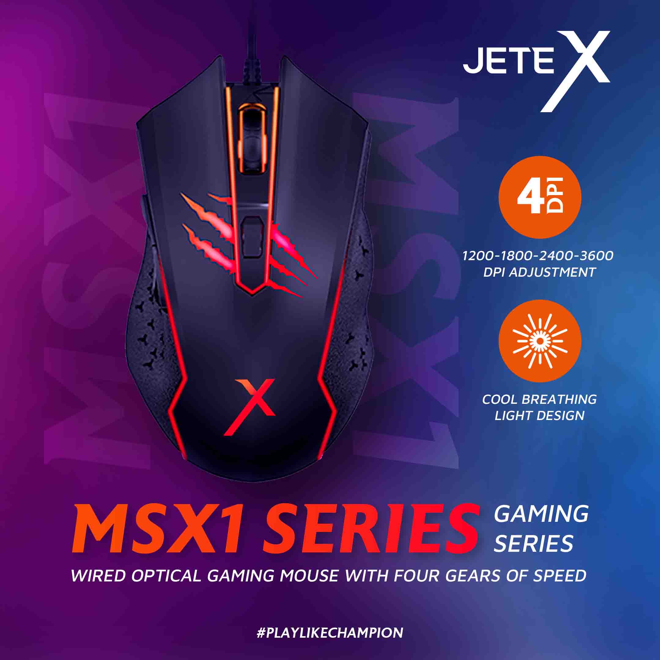 JETEX MSX1 Series: Mouse Gaming Murah