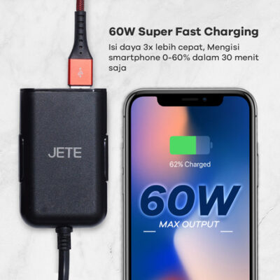 Charger Mobil 4 in 1 60W Super Fast Charging