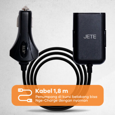 Car Charger JETE JX2 dengan kabel 1,8m
