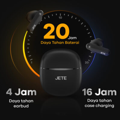 JETE T8 Series Earphone TWS tahan hingga 16 jam