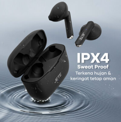 TWS JETE T10 Series juga dilengkapi fitur ketahanan air IPX4 Sweat Proof.