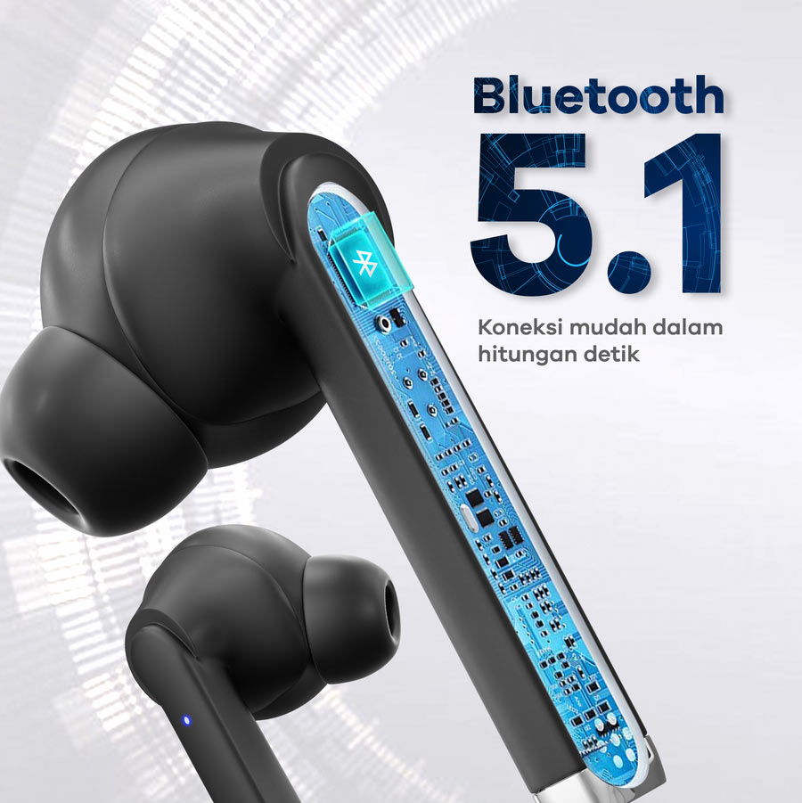 JETE T11 Series TWS Headset menggunakan bluetooth V5.1