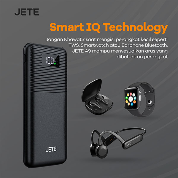 JETE A9 Series Powerbank 10000 mAh with Smart IQ Technology
