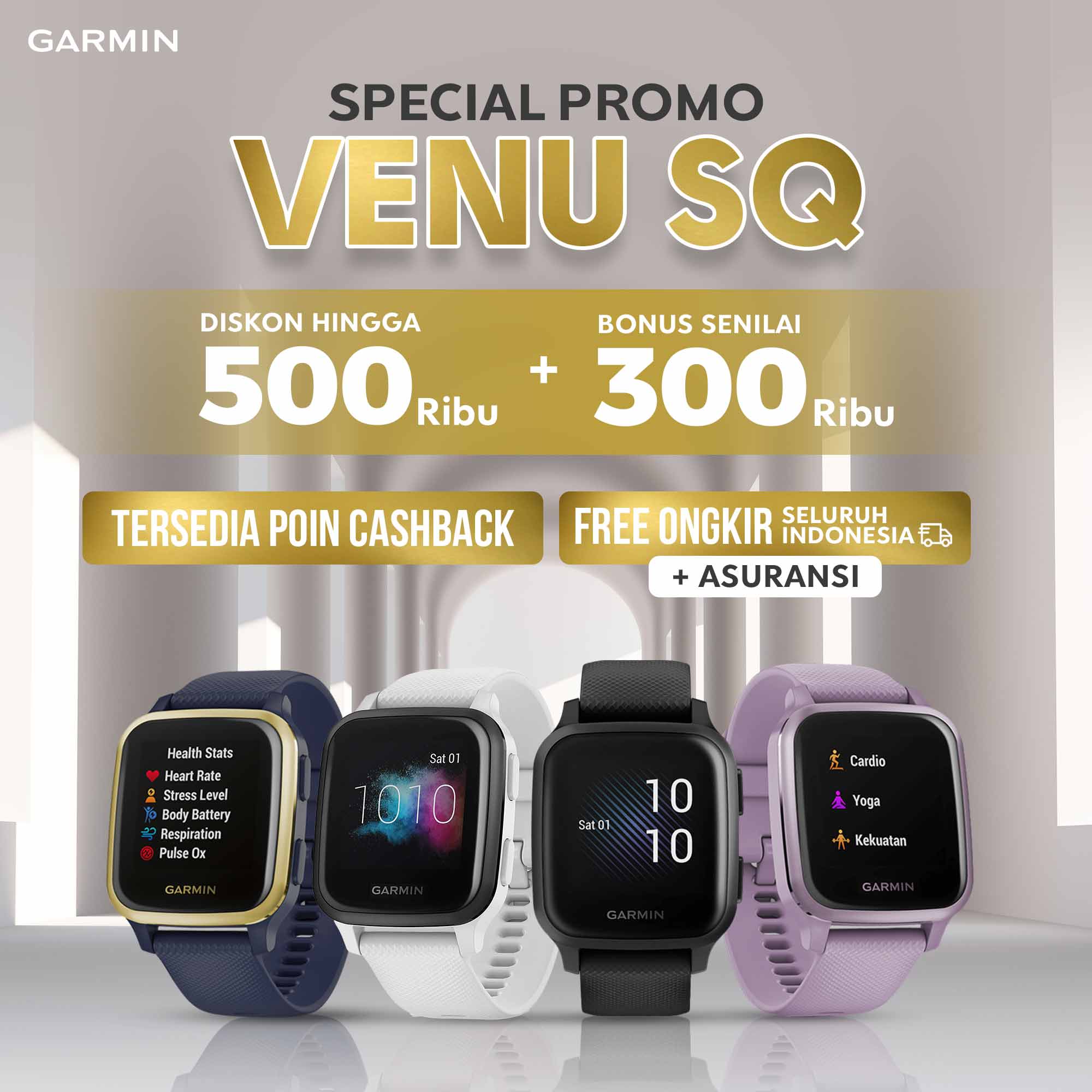 Jam Garmin Venu SQ VS Apple Watch 