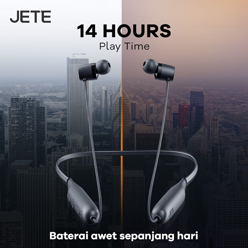 Bluetooth Earphones JETE-09 Series dengan baterai tahan hingga 14 jam