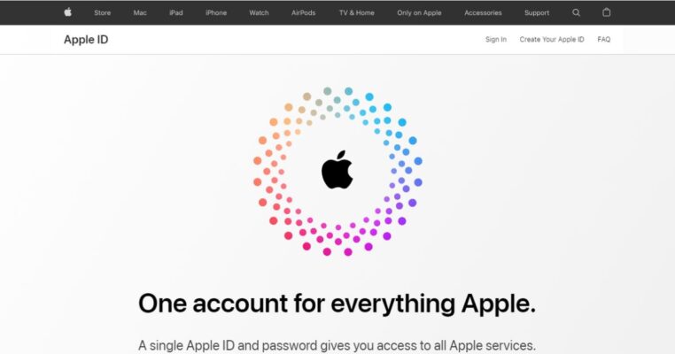 UI website Apple ID
