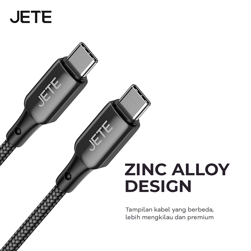 Kabel Data Fast Charging JETE CX9 65w Zinc Alloy Design