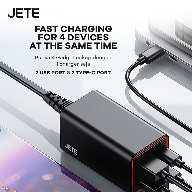 JETE E6 Series Charger GaN 65W with 4 port