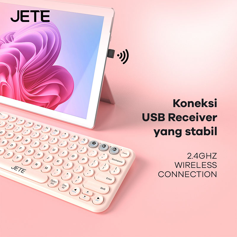 Keyboard Wireless Koneksi USB Receiver yang stabil