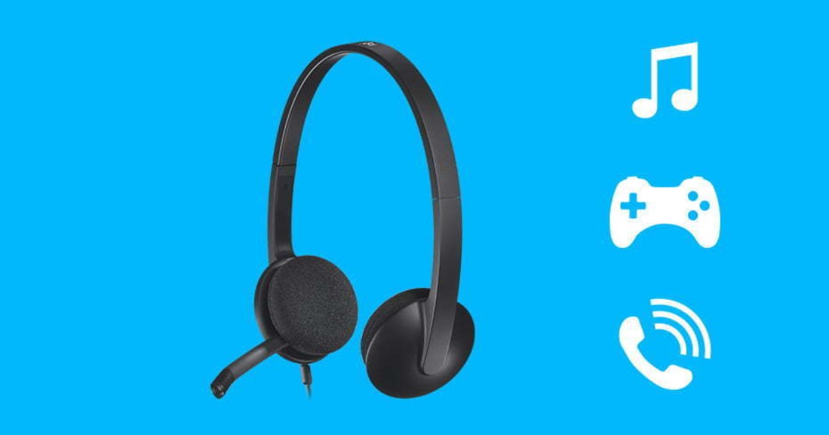 Logitech H340 USB Computer Headset - Stereo Sound yang Jernih