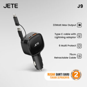 Car Charger JETE J9 Retractable Cable