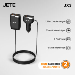 Car Charger JETE JX3 175Cm Cable
