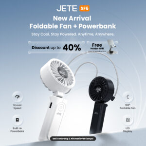 Portable Fan JETE SF6 - FREE Holder HM1 untuk 100 Pembeli Pertama!
