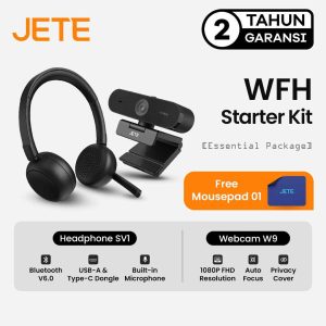 JETE WFH Starter Kit – Essential 3 (Webcam W9 & Headset SV1)