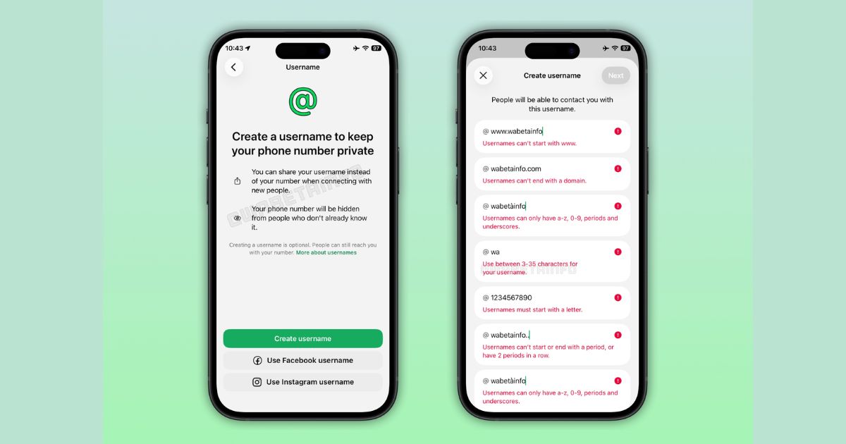 cara Menggunakan username whatsapp