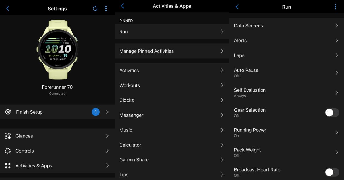 Spesifikasi Garmin Forerunner 70 - Fitur Pendukung